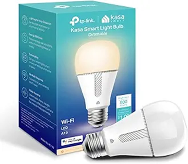 Kasa Wi-Fi Smart LED Light Bulb Dimmable