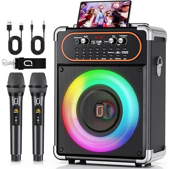 Portable Bluetooth Karaoke Machine with Microphones