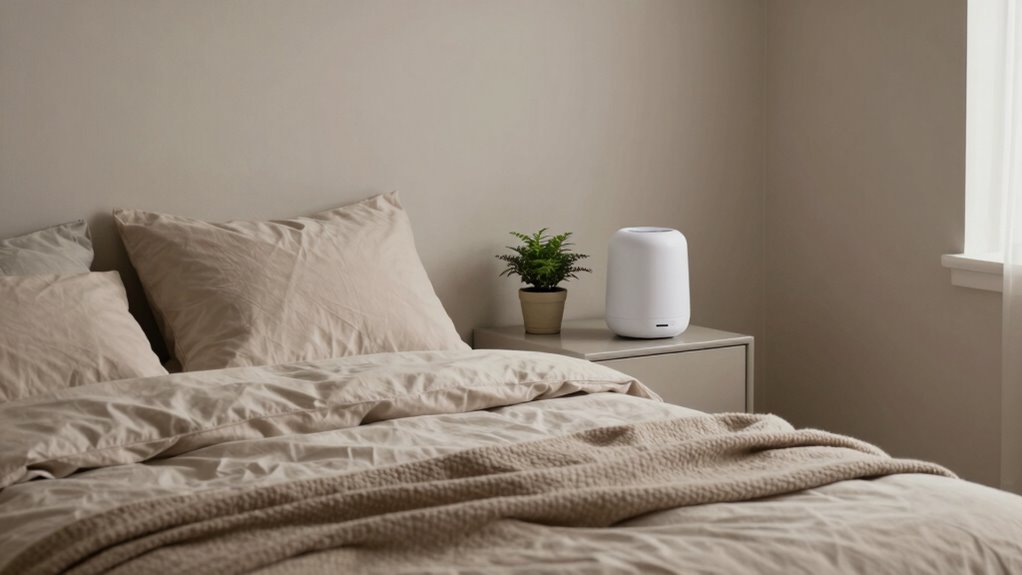 calm dark organized sleep space