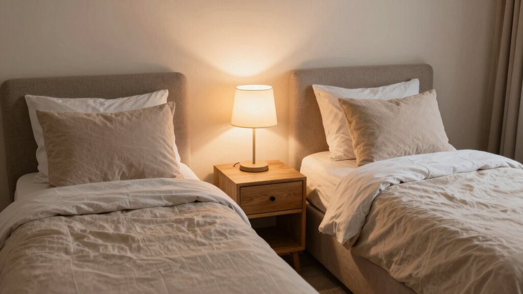 comfortable connected separate beds