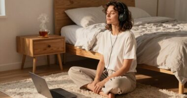 listening to calming sounds