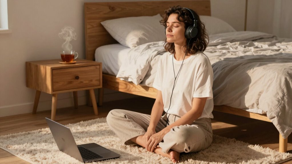 listening to calming sounds