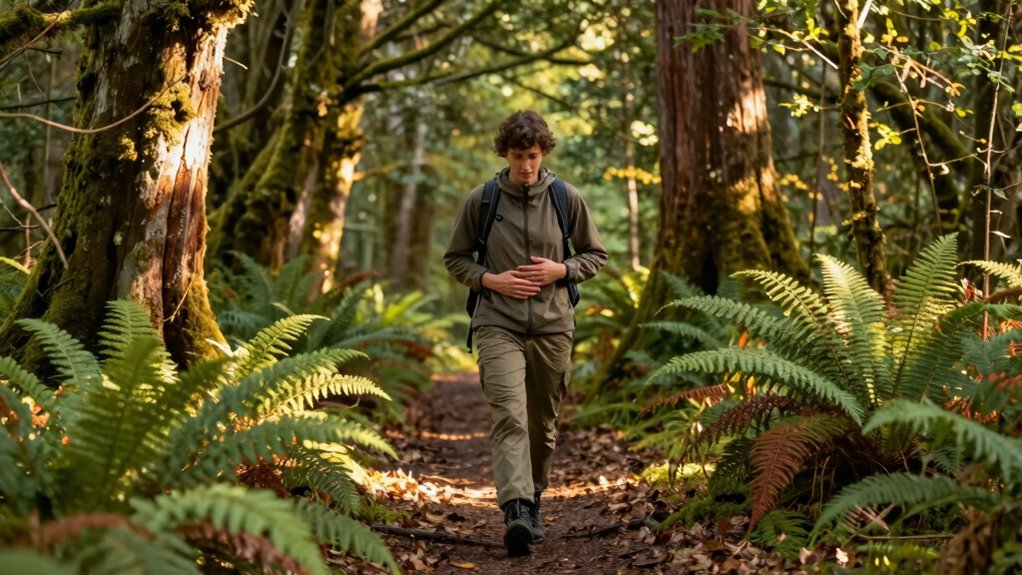 walking with mindful breathing